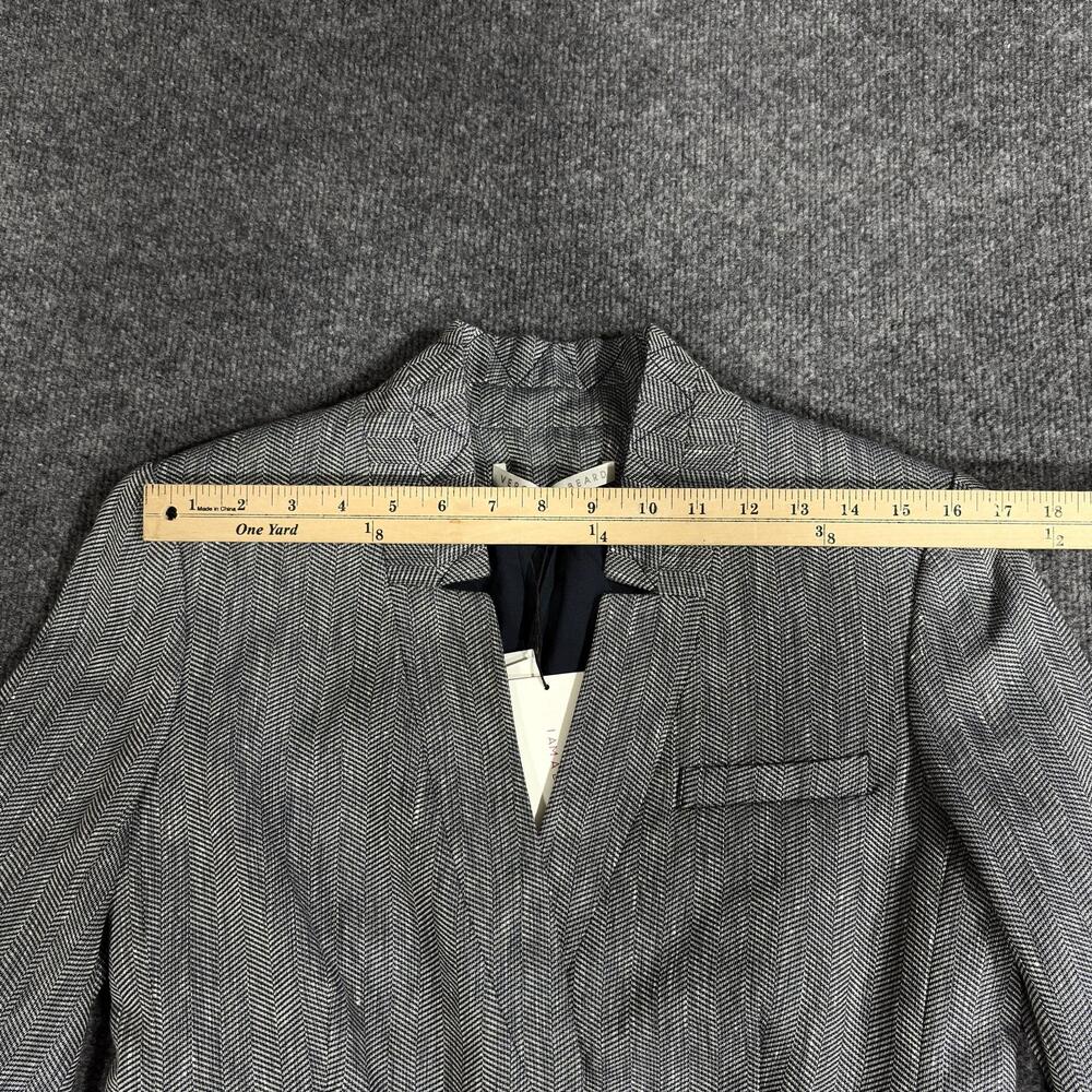 Veronica Beard Blazer Womens 8 Blue Farley Dickey Jacket Herringbone Linen - Picture 11 of 16